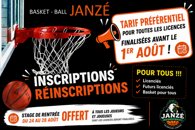 Inscription 2026/2027 - VJBB (Volontaires Janzéens Basket)